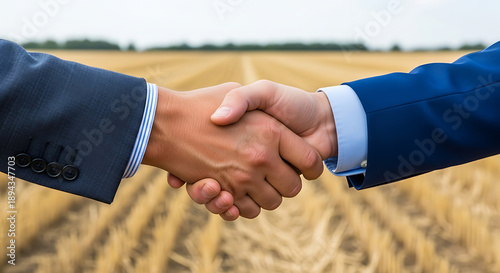 Two Professionals Shaking Hands Outdoors