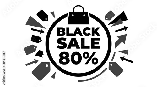 80% Off Shopping Deals on Tags and Discounts in Graphic Design