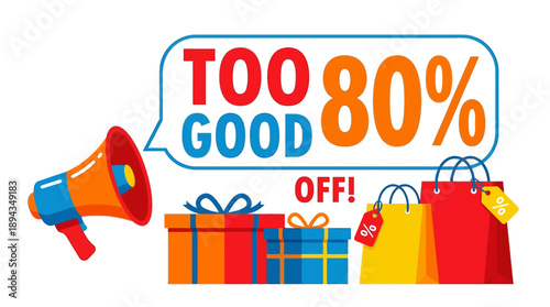 Mega Discounts on Gifts and Shopping Bags in a Vibrant, Festive Environment