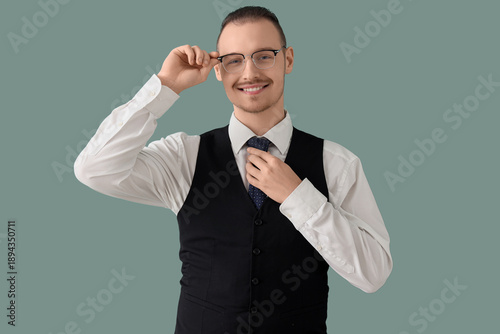 Handsome businessman in eye...