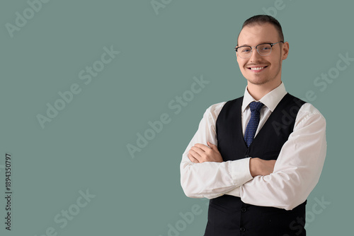 Handsome businessman in eye...