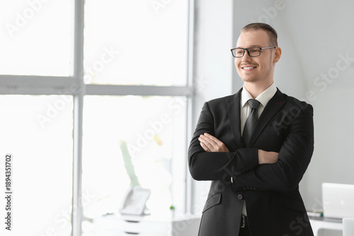 Handsome businessman in eye...