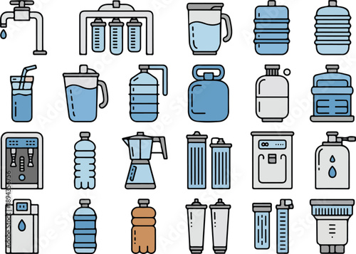 Tropical Island Sunset Vector Illustration Palm Trees, Beach, and Ocean Scenery