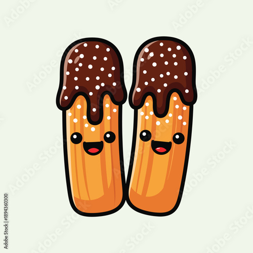 Smiling Chocolate Eclairs