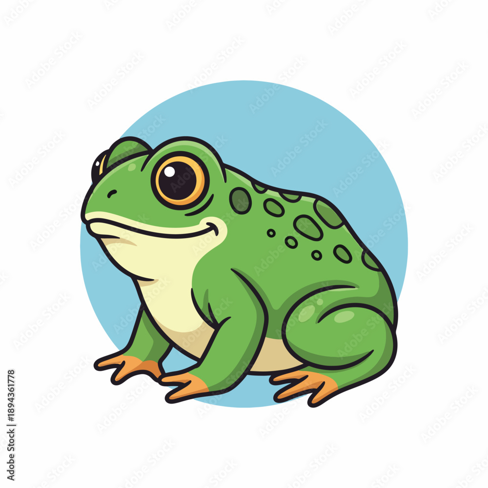 Fototapeta premium Cartoon Green Frog