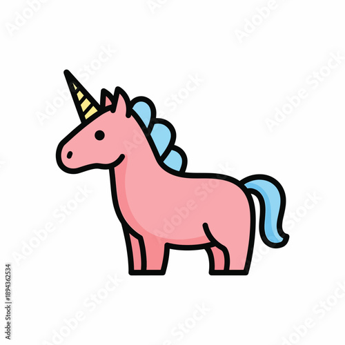 Pink Cartoon Unicorn