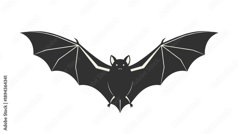 Fototapeta premium Black Bat Silhouette Flying in Air.