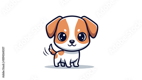 Adorable Cartoon Dog Character Illustration.