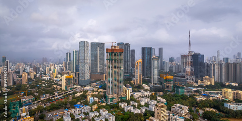 Mumbai city skyline showing rapid urban development and urbanization