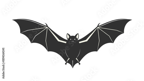 Black Bat Silhouette Flying in Air.