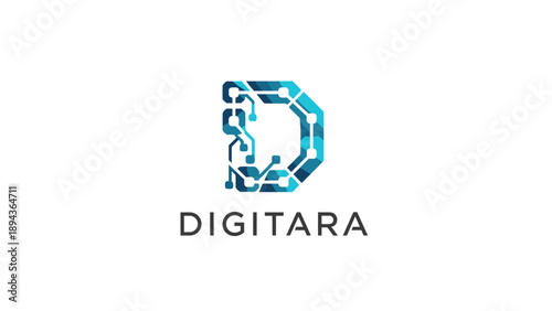 Digitara Logo with Geometric Shapes and Letter D.