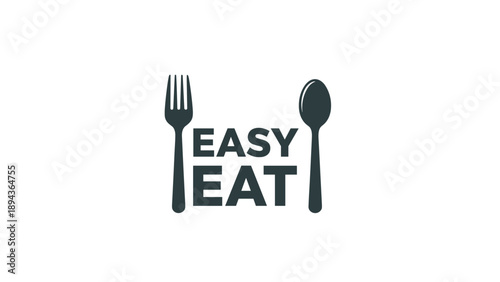 Easy Eat Logo with Utensils.