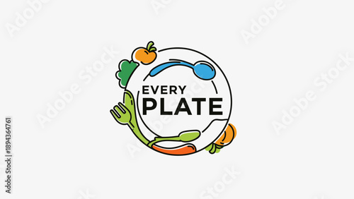 Every Plate Logo with Fruits and Vegetables.