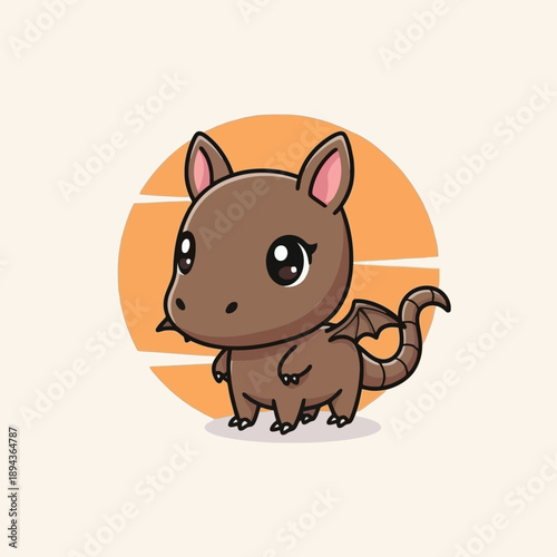 Cute Baby Dragon Character Design.