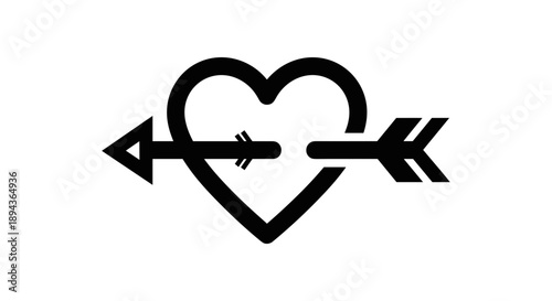 Heart Shape with Arrow Through Center.