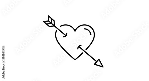 Heart with Arrow Illustration Simple Design.