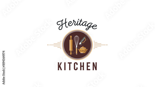 Heritage Kitchen Logo Design Elements.