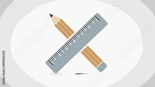 Pencil and Ruler Stationery Office Supplies.