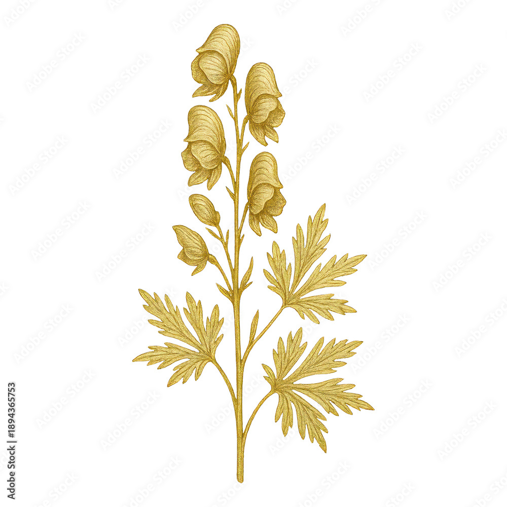 Fototapeta premium PNG Golden floral botanical illustration design