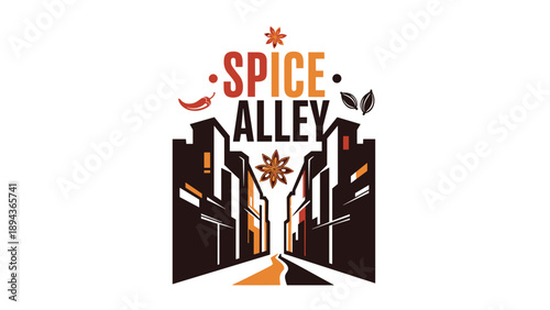 Wallpaper Mural Spice Alley Logo Design with Herbs. Torontodigital.ca
