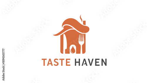 Taste Haven Restaurant Logo Design Element.