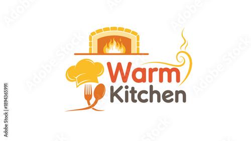 Warm Kitchen Logo Design Elements.