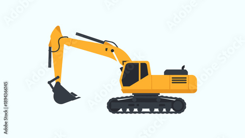 Yellow Excavator Machine Heavy Equipment.
