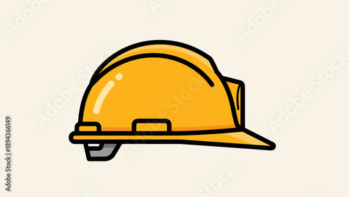 Yellow Hard Hat Safety Helmet Illustration.