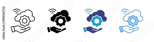 Cloud Service icon set multiple style collection