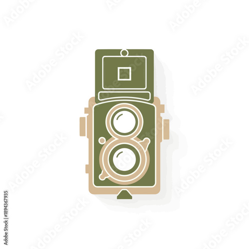 Vintage Twin Lens Reflex Camera Illustration