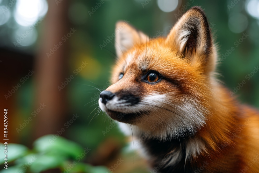 Obraz premium Enchanted Fox with Rich Fur Texture in Organic Color Gradient