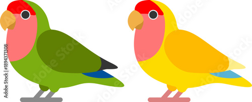 コザクラインコのアイコン。（Peach-faced Lovebird icon.）

