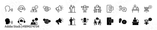 Speaking icon set. Vector illustration.

