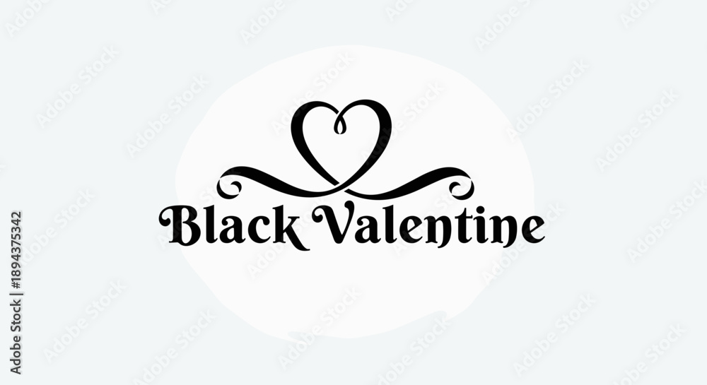 Obraz premium Black Valentine Heart Logo Design Element.