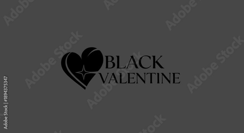 Black Valentine Logo Design with Heart.