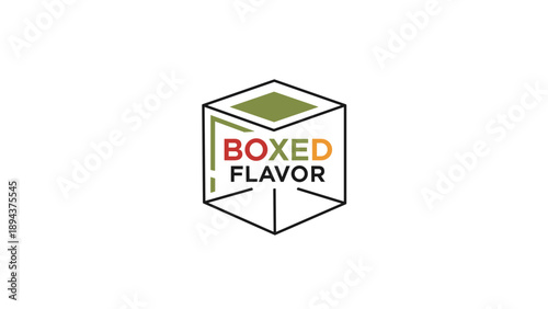 Colorful Boxed Flavor Logo Design Element.