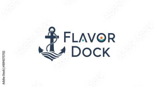 Flavor Dock Logo with Anchor Symbol.