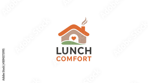 Lunch Comfort Logo Design with House.