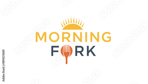 Morning Fork Logo with Sun Symbol.