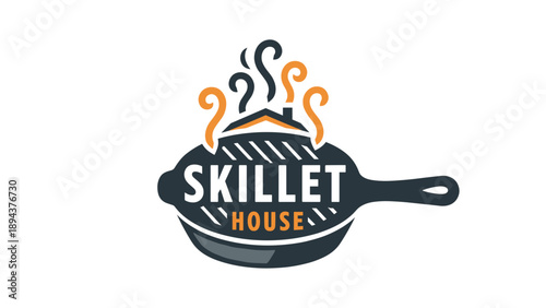 Skillet House Logo with Frying Pan.
