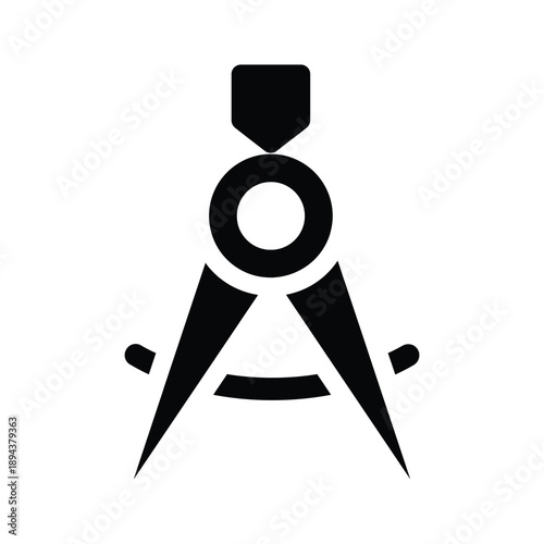 Divider or geometry compas solid icon vector design good for web or mobile app