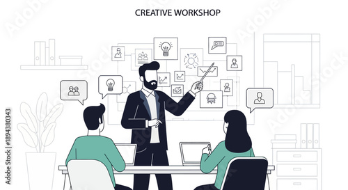 Business Meeting Creative Workshop Discussion.