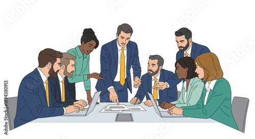 Business Professionals in Meeting Discussion.