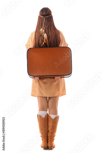 Young female hippie with su...