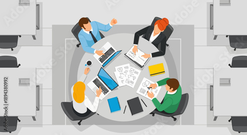 Business Meeting Around Table.