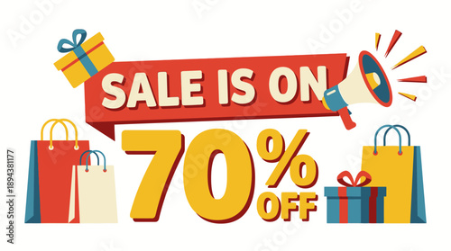Sale Is On 70% Off With Gift Boxes And Shopping Bags