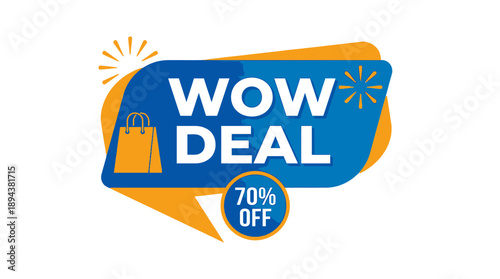 Wow Deal on Discounts at Local Store, Graphic Design, Vibrant Colors