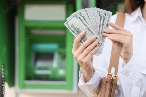 Young businesswoman with do...