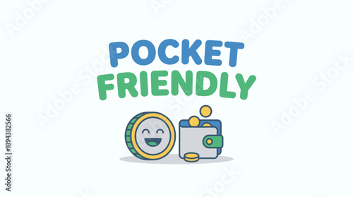 Cheerful Wallet and Coins Graphic Design for Budgeting Tips