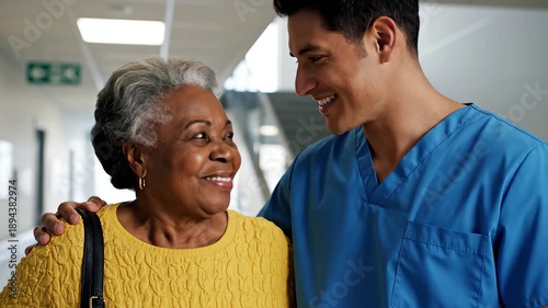 Wallpaper Mural Healthcare worker assisting elderly woman Torontodigital.ca